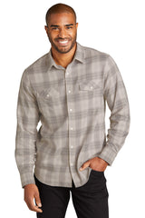 Port Authority Long Sleeve Ombre Plaid Shirt. W672 Port Authority