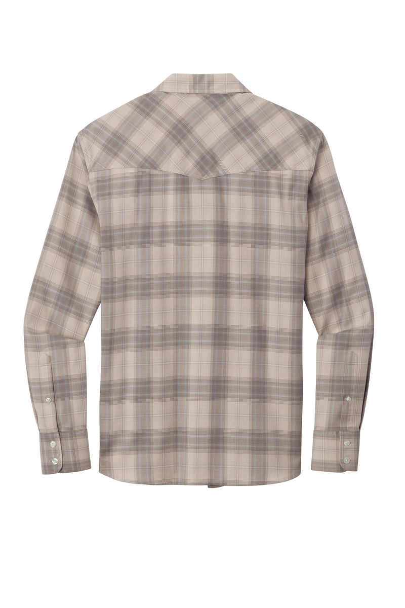 Port Authority Long Sleeve Ombre Plaid Shirt. W672