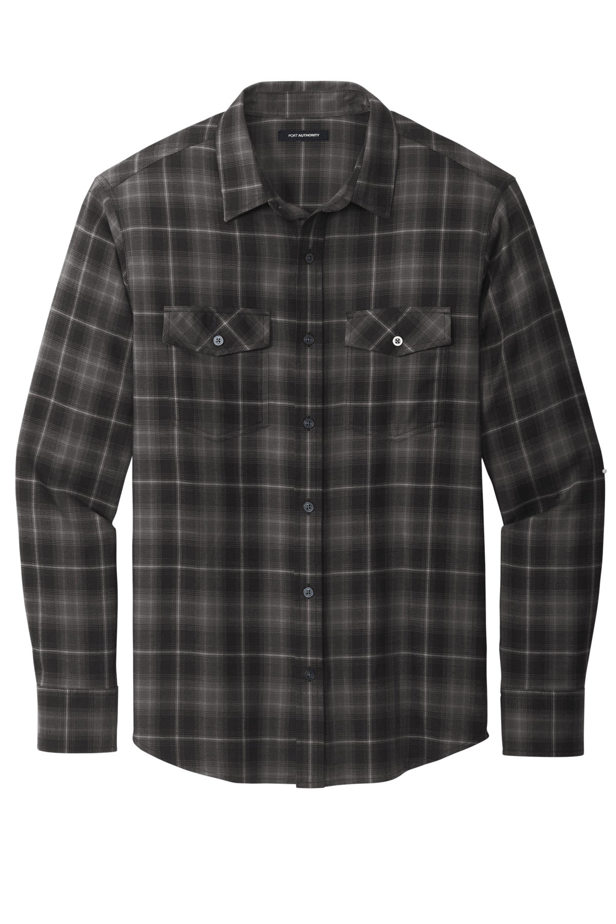 Port Authority Long Sleeve Ombre Plaid Shirt. W672 Port Authority