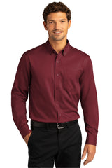 Port Authority Men's Long Sleeve SuperPro React Twill Shirt. W808 1 of 2