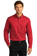 Port Authority Men's Long Sleeve SuperPro React Twill Shirt. W808 1 of 2