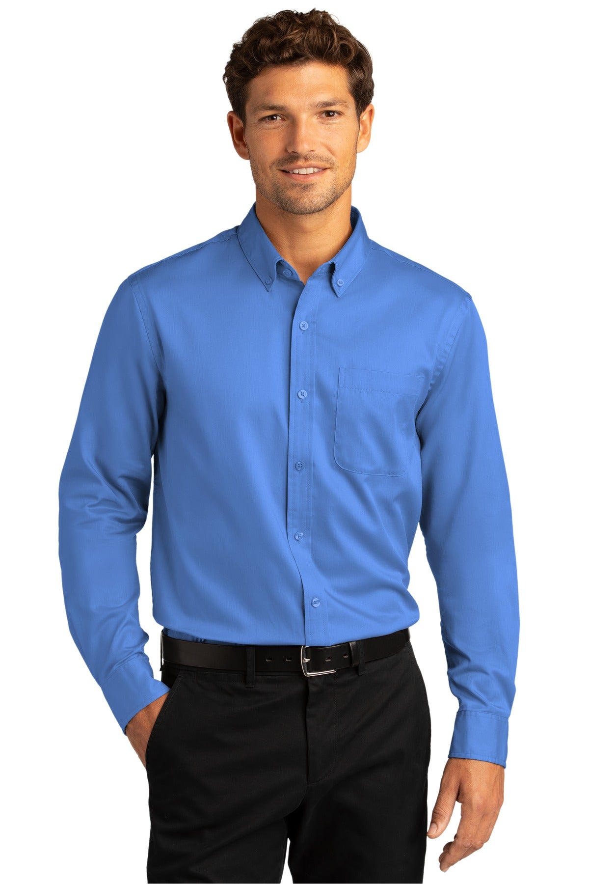 Port Authority Men's Long Sleeve SuperPro React Twill Shirt. W808 1 of 2