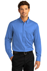 Port Authority Men's Long Sleeve SuperPro React Twill Shirt. W808 1 of 2