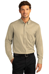 Port Authority Men's Long Sleeve SuperPro React Twill Shirt. W808 1 of 2