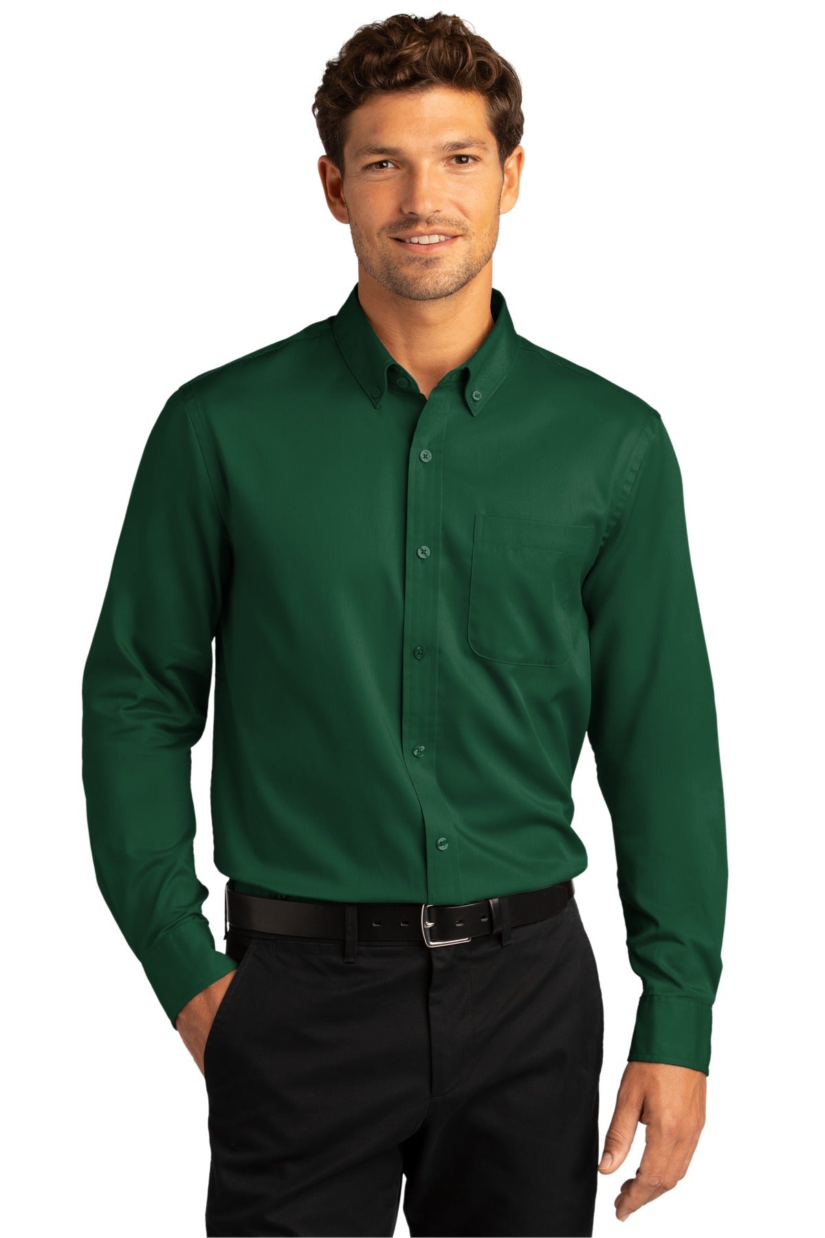 Port Authority Men's Long Sleeve SuperPro React Twill Shirt. W808 1 of 2