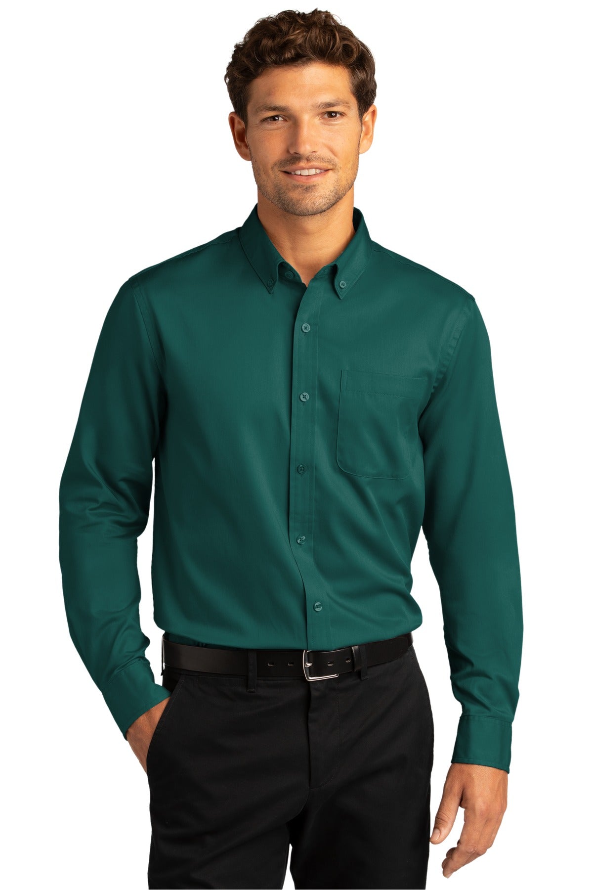 Port Authority Men's Long Sleeve SuperPro React Twill Shirt. W808 1 of 2