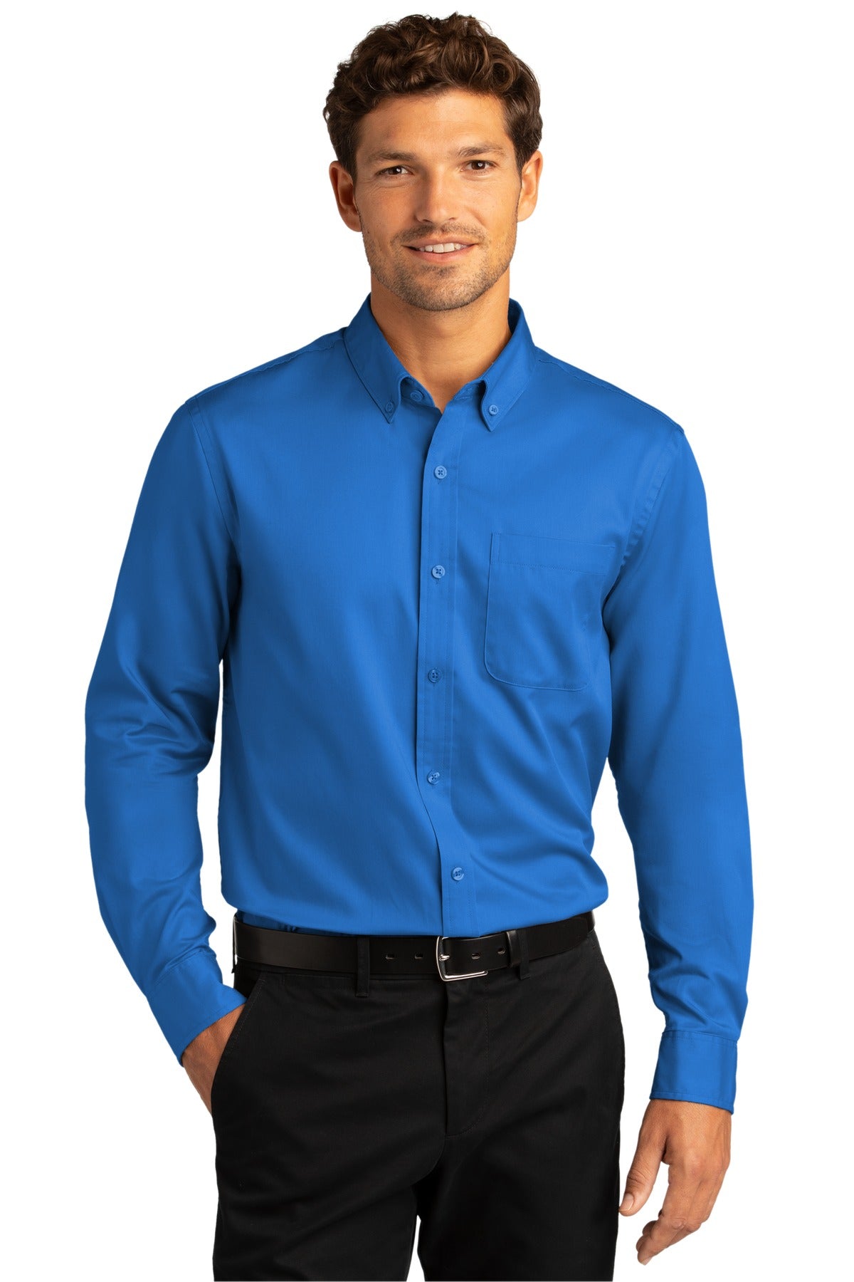 Port Authority Long Sleeve SuperPro React Twill Shirt. W808 2 of 2