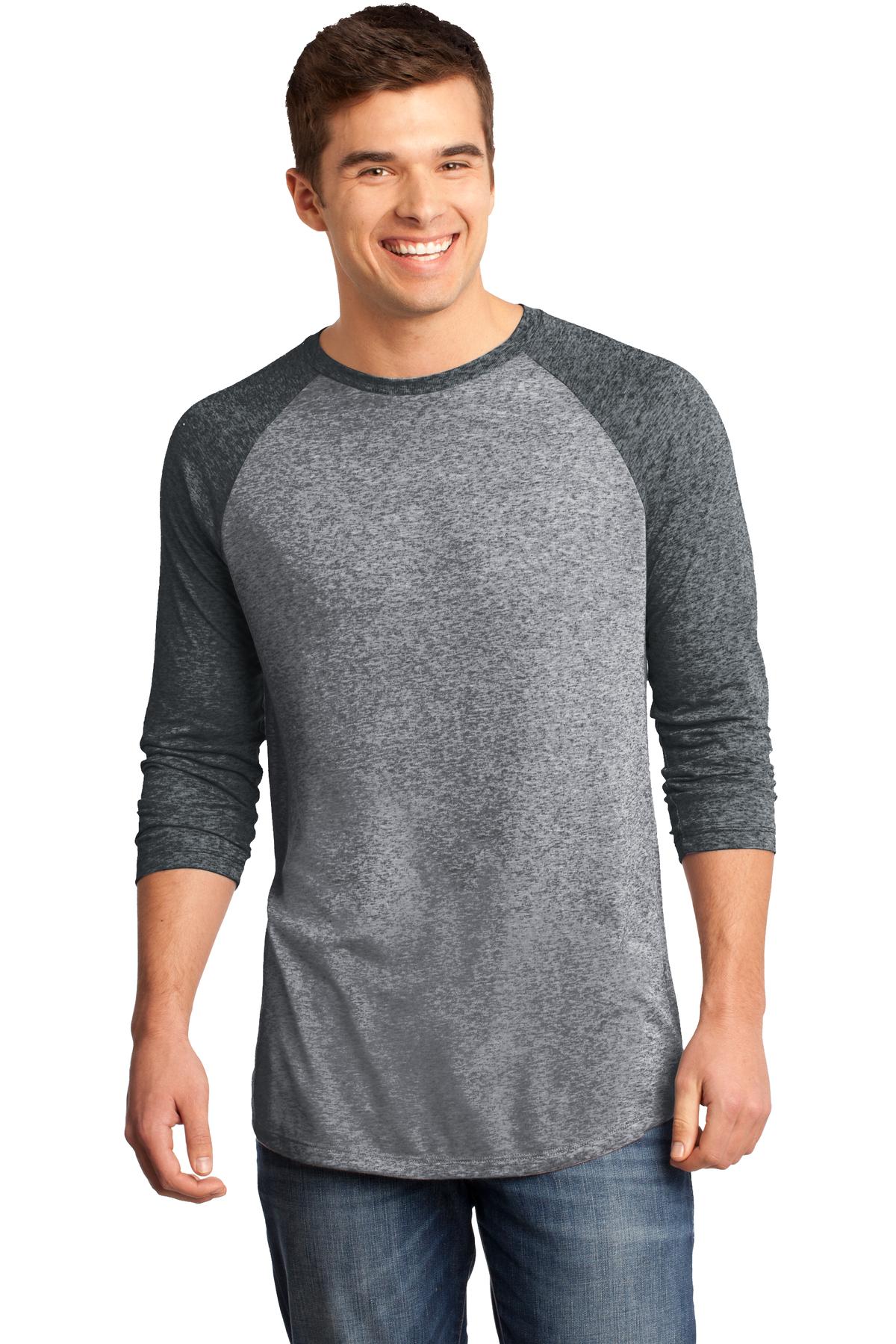 District Young Men's Microburn 3/4-Sleeve Raglan Tee. DT162 District