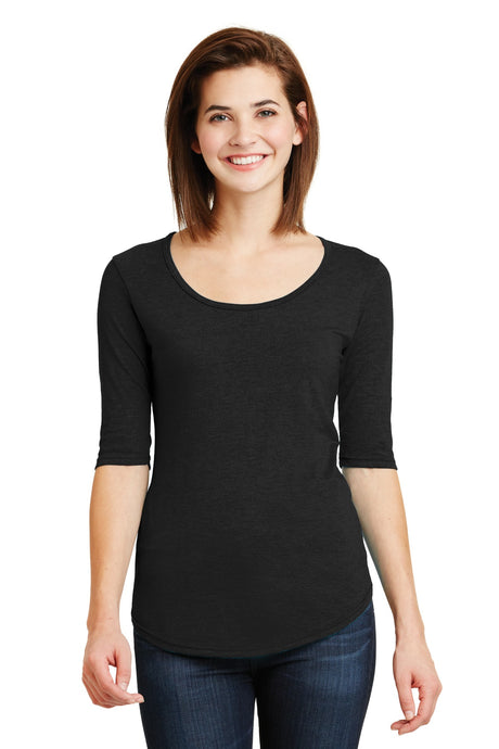 Anvil Ladies Tri-Blend Deep Scoop Neck 1/2-Sleeve Tee. 6756L Anvil