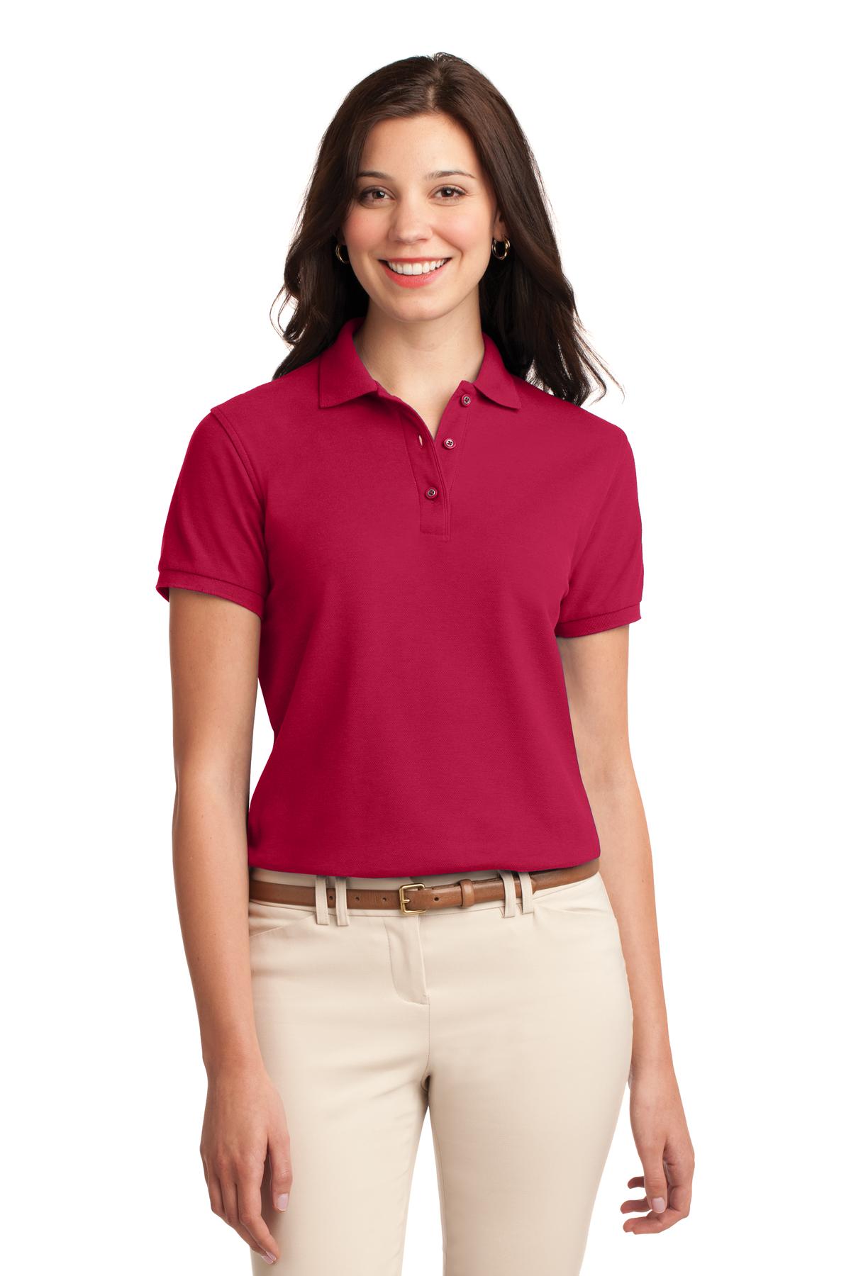 Port Authority Women's Silk Touch Polo.  L500 2 of 4