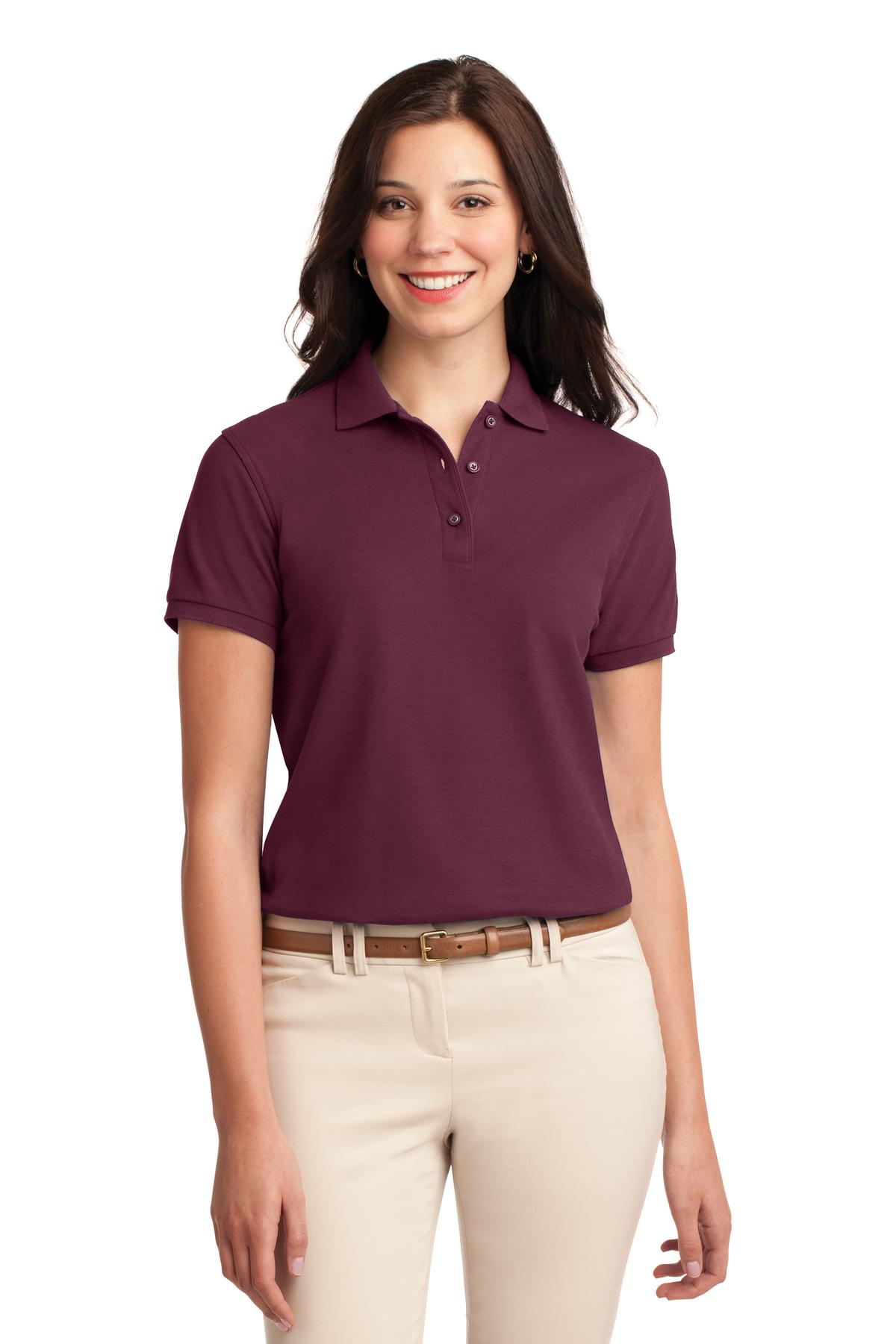 Port Authority Women's Silk Touch Polo.  L500 2 of 4