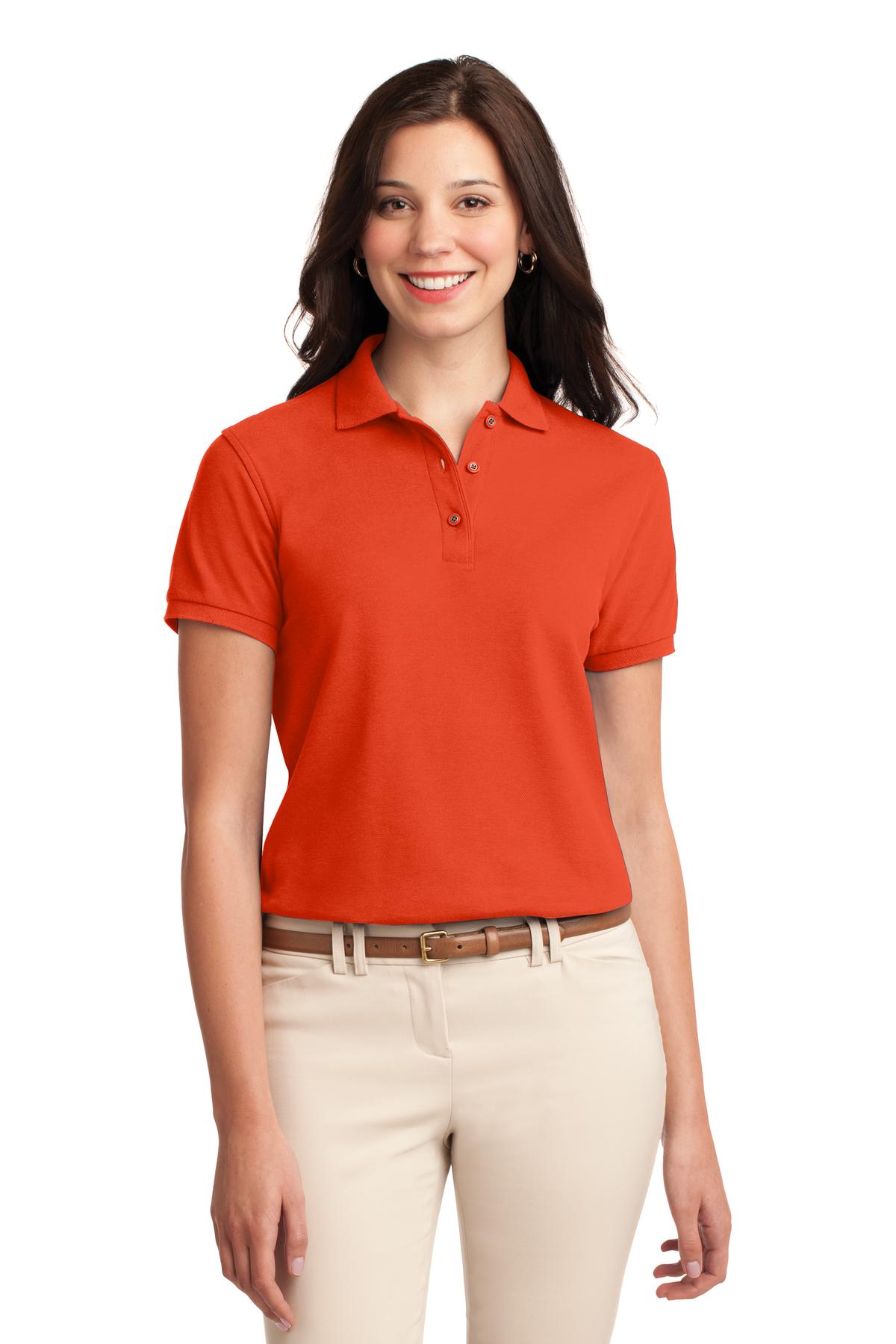 Port Authority Women's Silk Touch Polo.  L500 2 of 4