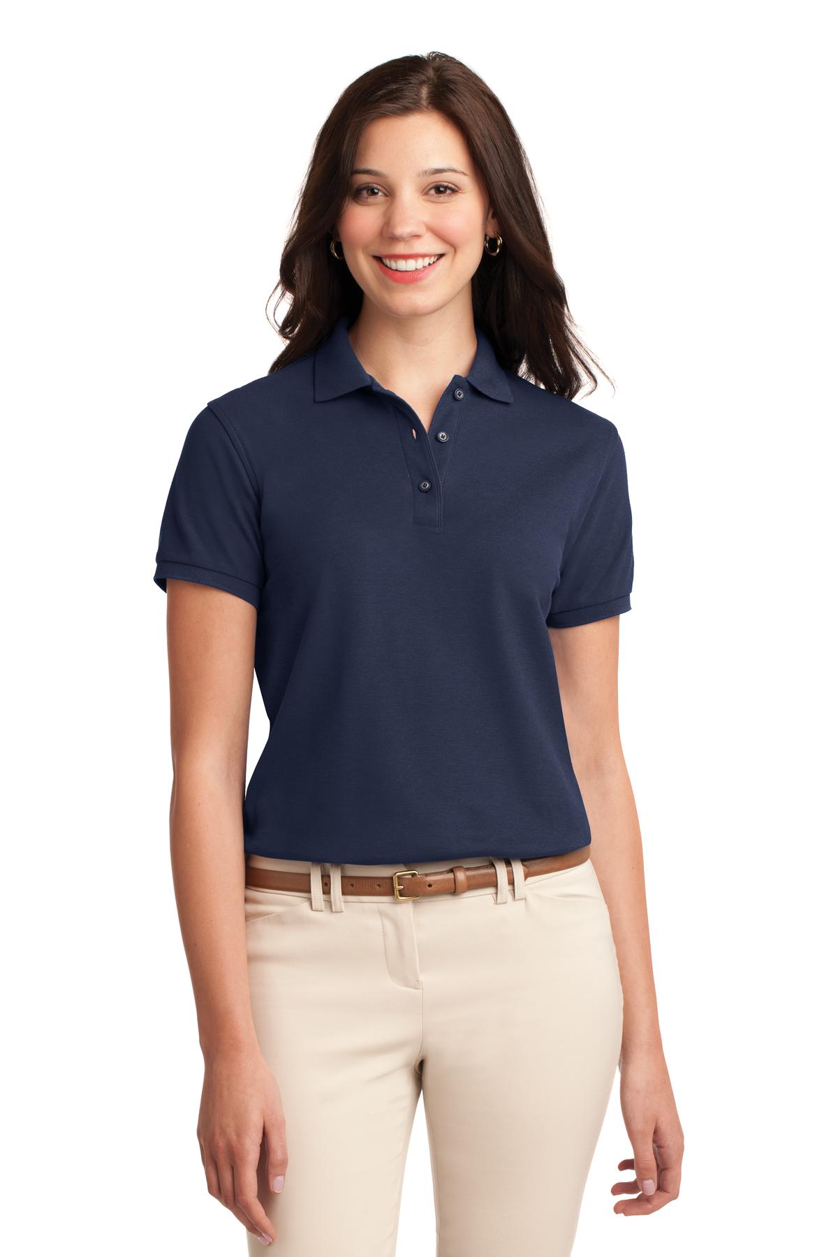 Port Authority Women's Silk Touch Polo.  L500 2 of 4