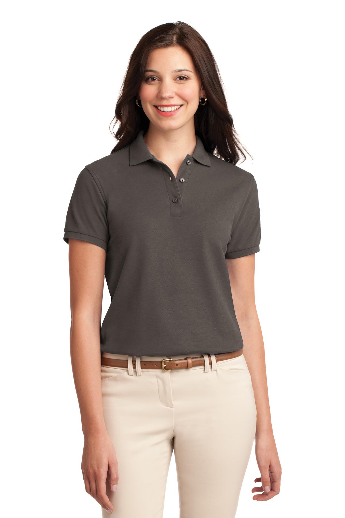 Port Authority Women's Silk Touch Polo.  L500 2 of 4