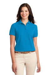 Port Authority Women's Silk Touch Polo.  L500 3 of 4