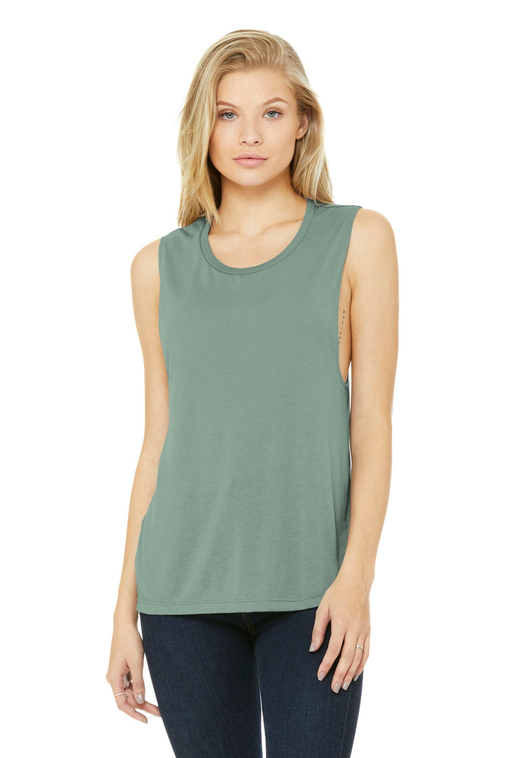 BELLA+CANVAS Women's Flowy Scoop Muscle Tank. BC8803 2 of 2 Bella + Canvas