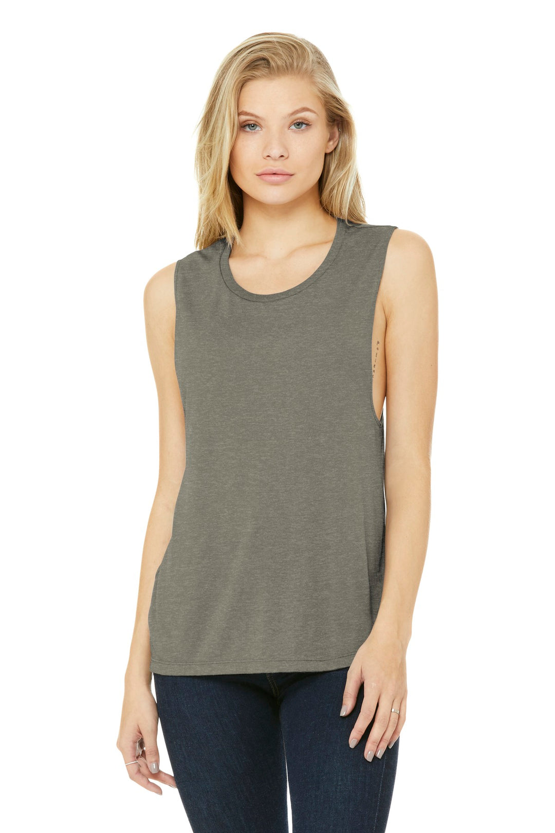 BELLA+CANVAS Women's Flowy Scoop Muscle Tank. BC8803 2 of 2 Bella + Canvas