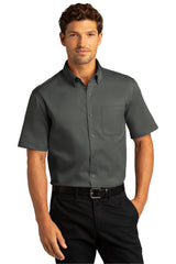 Port Authority Men's Short Sleeve SuperPro React Twill Shirt. W809 1 of 2