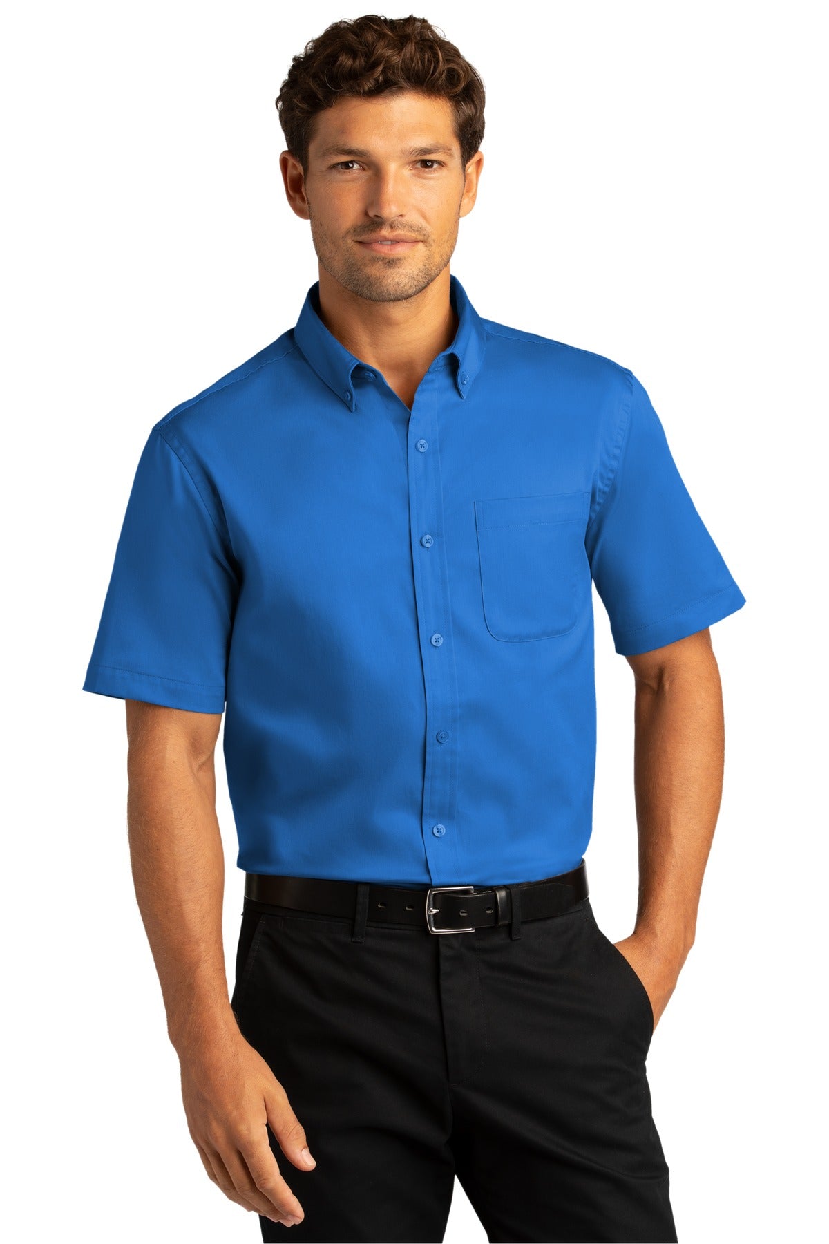 Port Authority Men's Short Sleeve SuperPro React Twill Shirt. W809 1 of 2
