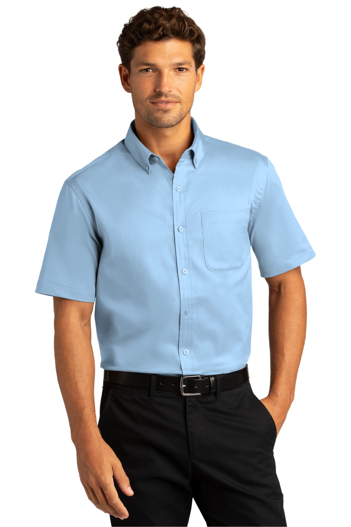 Port Authority Men's Short Sleeve SuperPro React Twill Shirt. W809 1 of 2