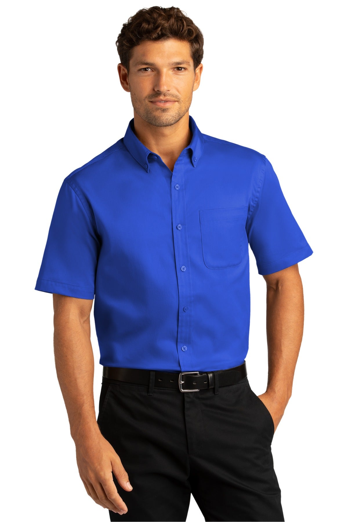Port Authority Men's Short Sleeve SuperPro React Twill Shirt. W809 1 of 2