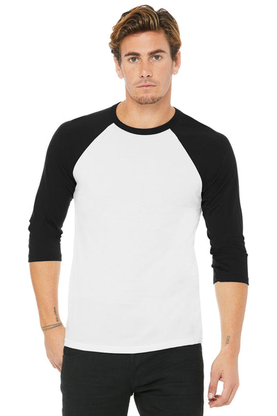 BELLA+CANVAS  Men's 3/4-Sleeve Baseball Tee. BC3200 1 of 2
