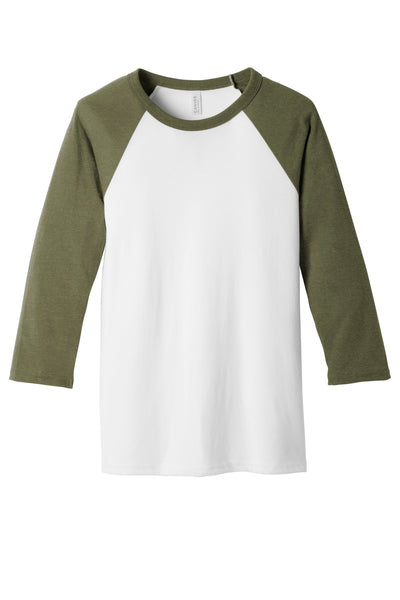 BELLA+CANVAS  Men's 3/4-Sleeve Baseball Tee. BC3200 1 of 2