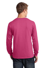 Port & Company Men's Long Sleeve Core Cotton Tee. PC54LS Mens Apparel Shirts & Tops
