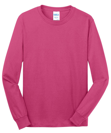 Port & Company Men's Long Sleeve Core Cotton Tee. PC54LS Mens Apparel Shirts & Tops