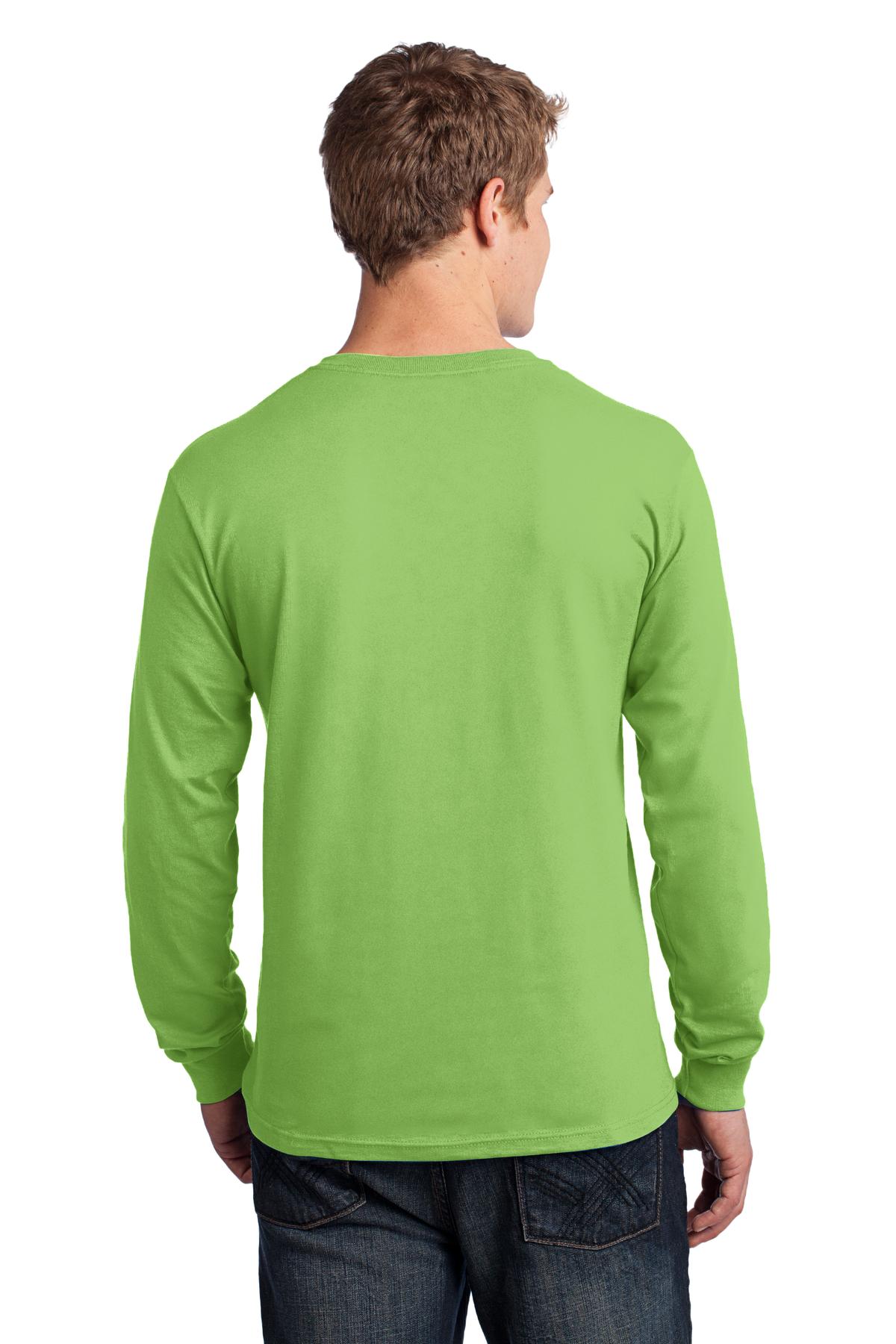 Port & Company Men's Long Sleeve Core Cotton Tee. PC54LS Mens Apparel Shirts & Tops