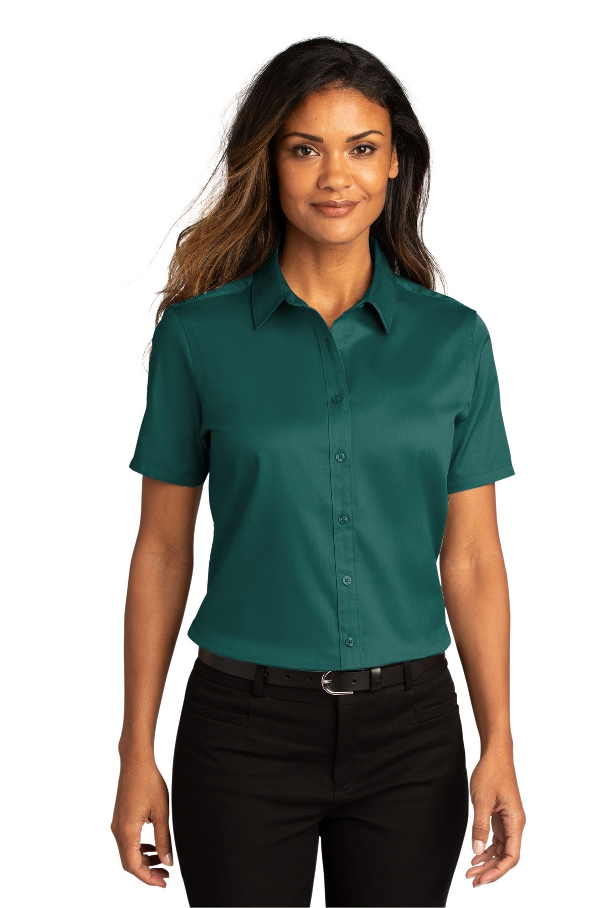 Port Authority Women's Short Sleeve SuperPro ReactTwill Shirt. LW809 1 of 2