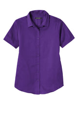 Port Authority Women's Short Sleeve SuperPro ReactTwill Shirt. LW809 1 of 2