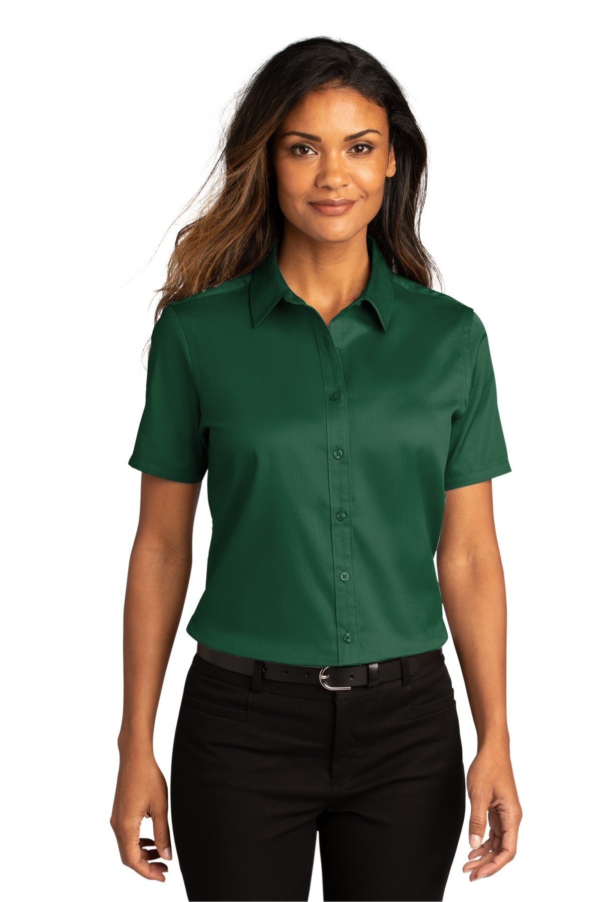 Port Authority Women's Short Sleeve SuperPro ReactTwill Shirt. LW809 1 of 2