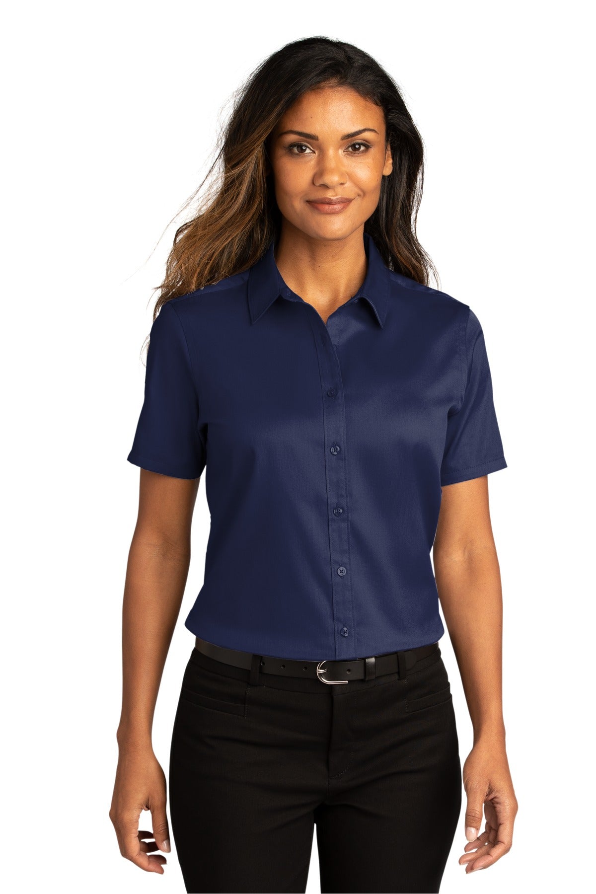 Port Authority Women's Short Sleeve SuperPro ReactTwill Shirt. LW809 1 of 2