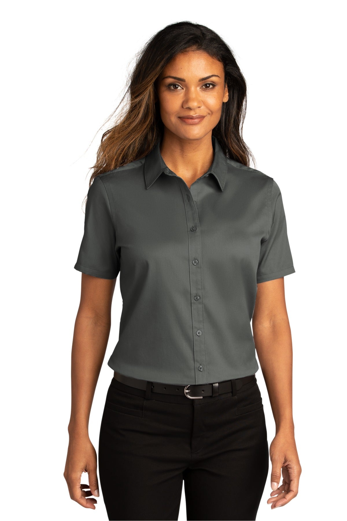 Port Authority Ladies Short Sleeve SuperPro React Twill Shirt. LW809