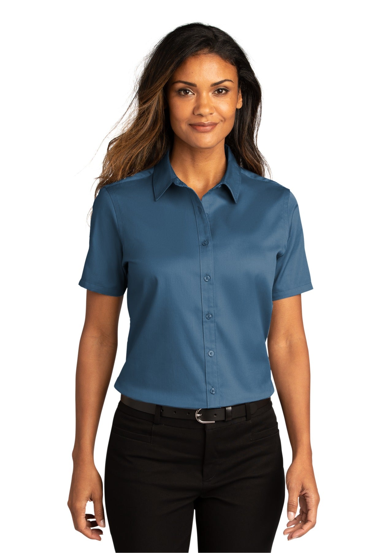 Port Authority Ladies Short Sleeve SuperPro React Twill Shirt. LW809