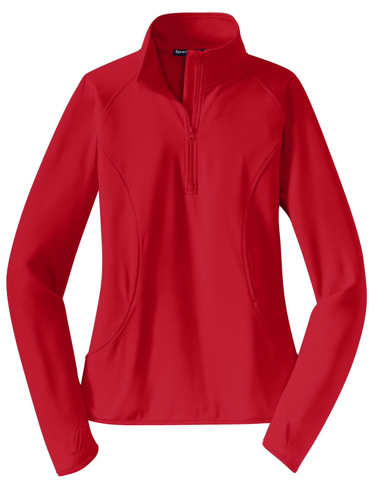 Sport-Tek Ladies Sport-Wick Stretch 1/2-Zip Pullover. LST850 1 of 2