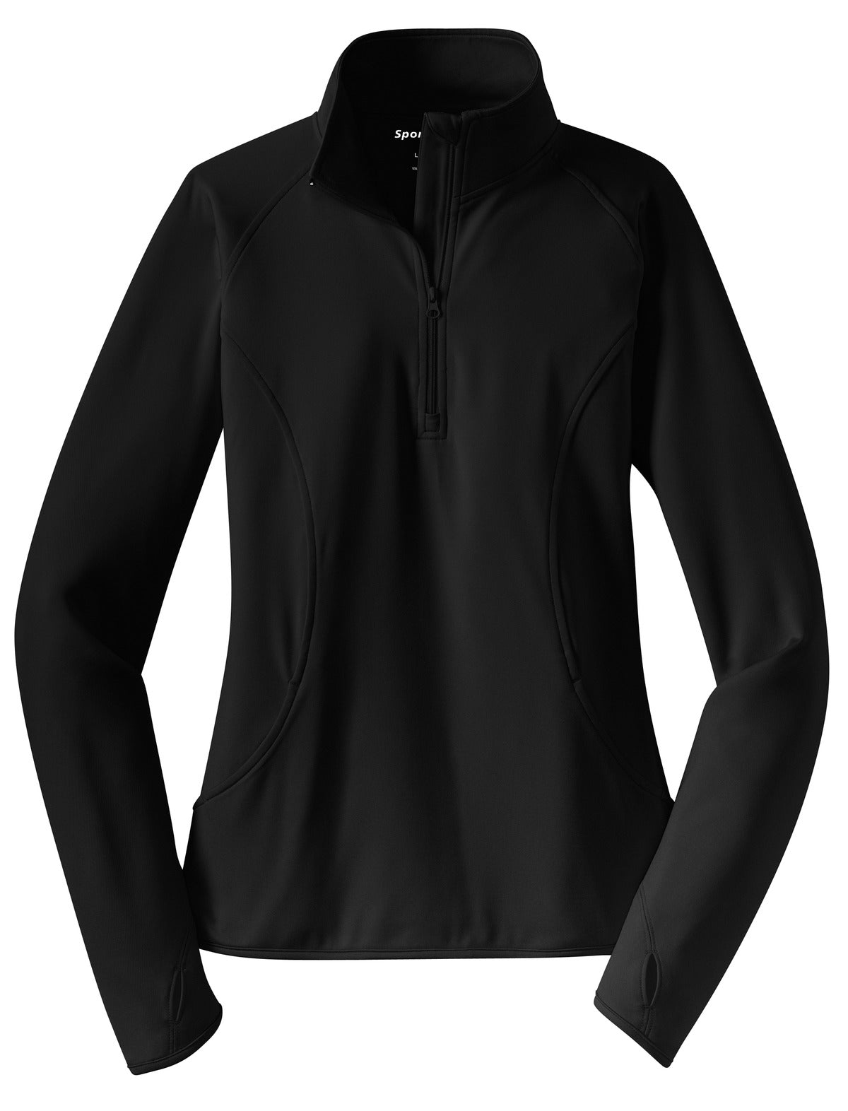 Sport-Tek Ladies Sport-Wick Stretch 1/2-Zip Pullover. LST850 1 of 2
