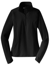 Sport-Tek Ladies Sport-Wick Stretch 1/2-Zip Pullover. LST850 1 of 2
