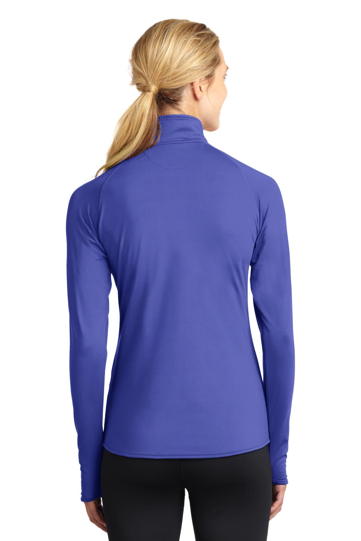 Sport-Tek Ladies Sport-Wick Stretch 1/2-Zip Pullover. LST850 1 of 2