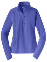 Sport-Tek Ladies Sport-Wick Stretch 1/2-Zip Pullover. LST850 1 of 2