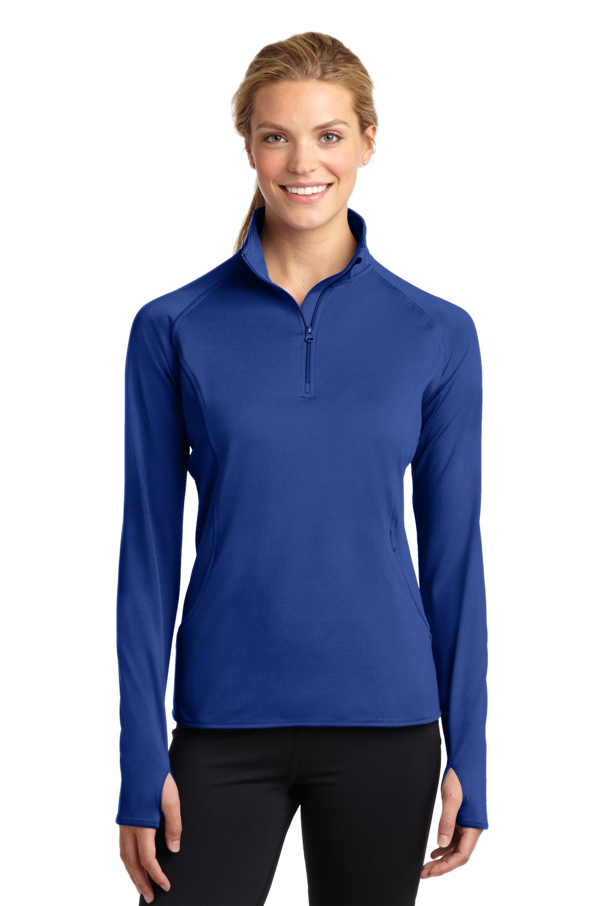 Sport-Tek Ladies Sport-Wick Stretch 1/2-Zip Pullover. LST850 1 of 2