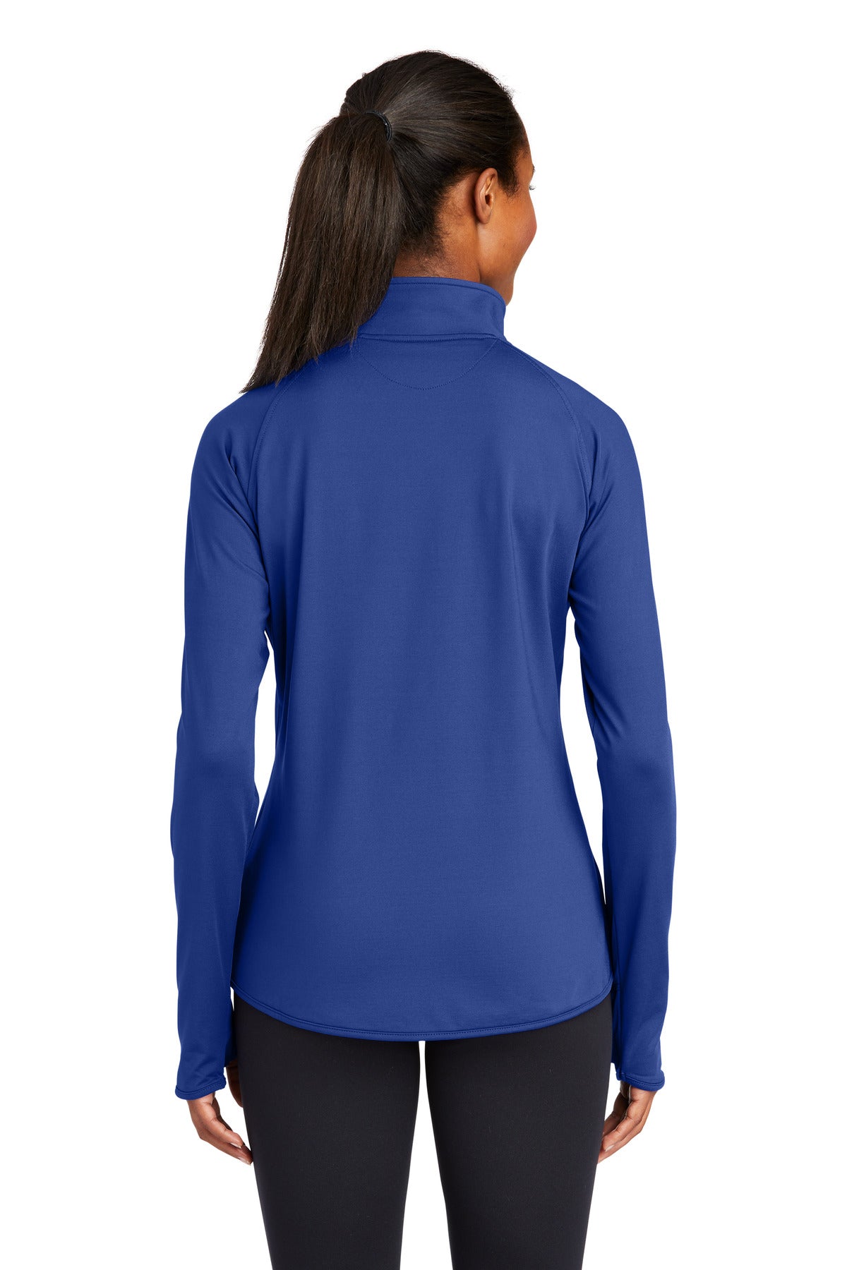 Sport-Tek Ladies Sport-Wick Stretch 1/2-Zip Pullover. LST850 1 of 2