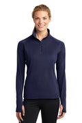Sport-Tek Ladies Sport-Wick Stretch 1/2-Zip Pullover. LST850 1 of 2