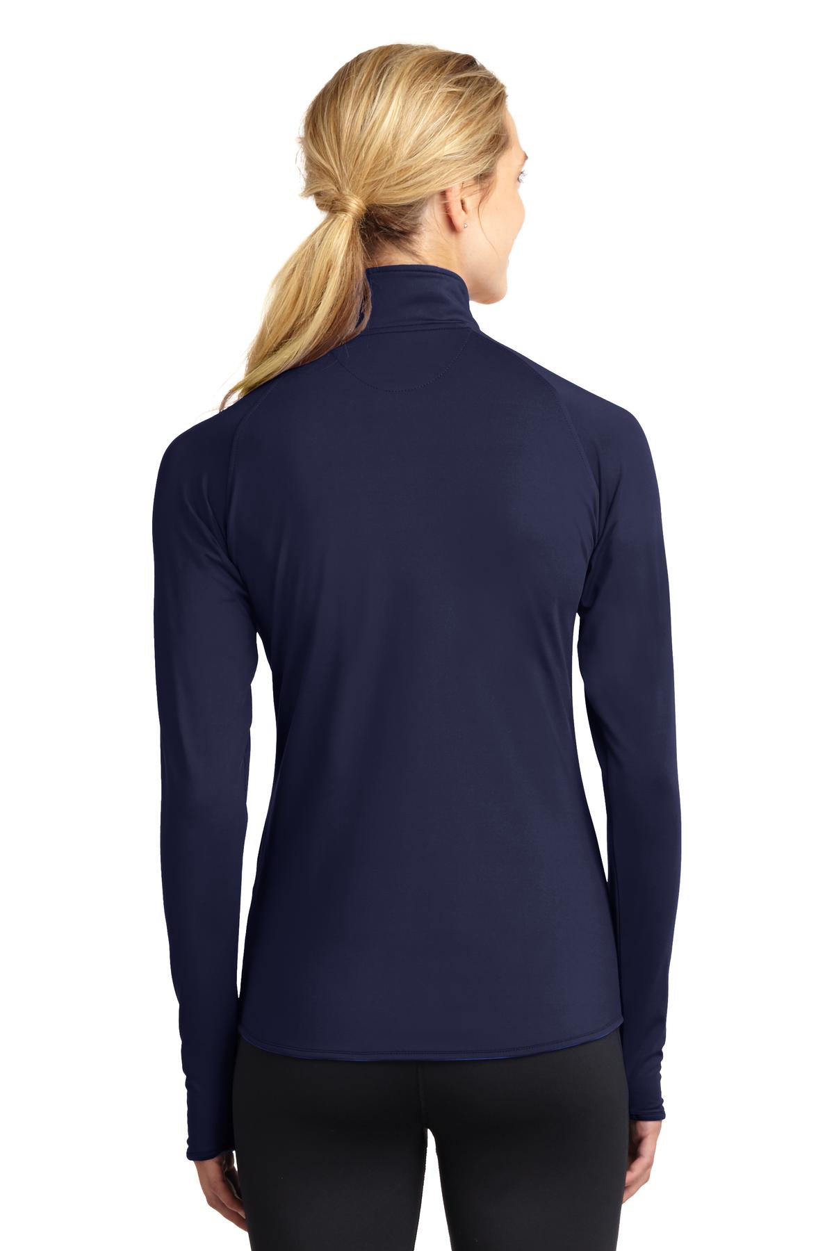 Sport-Tek Ladies Sport-Wick Stretch 1/2-Zip Pullover. LST850 1 of 2