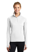 Sport-Tek Ladies Sport-Wick Stretch 1/2-Zip Pullover. LST850 1 of 2