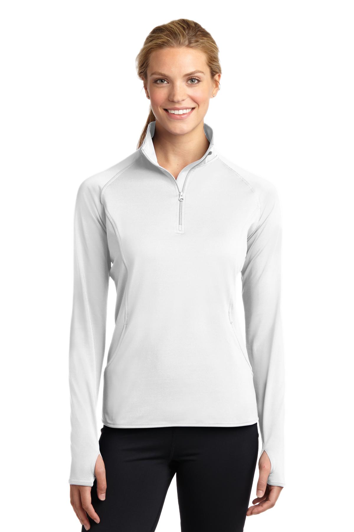 Sport-Tek Ladies Sport-Wick Stretch 1/2-Zip Pullover. LST850 1 of 2