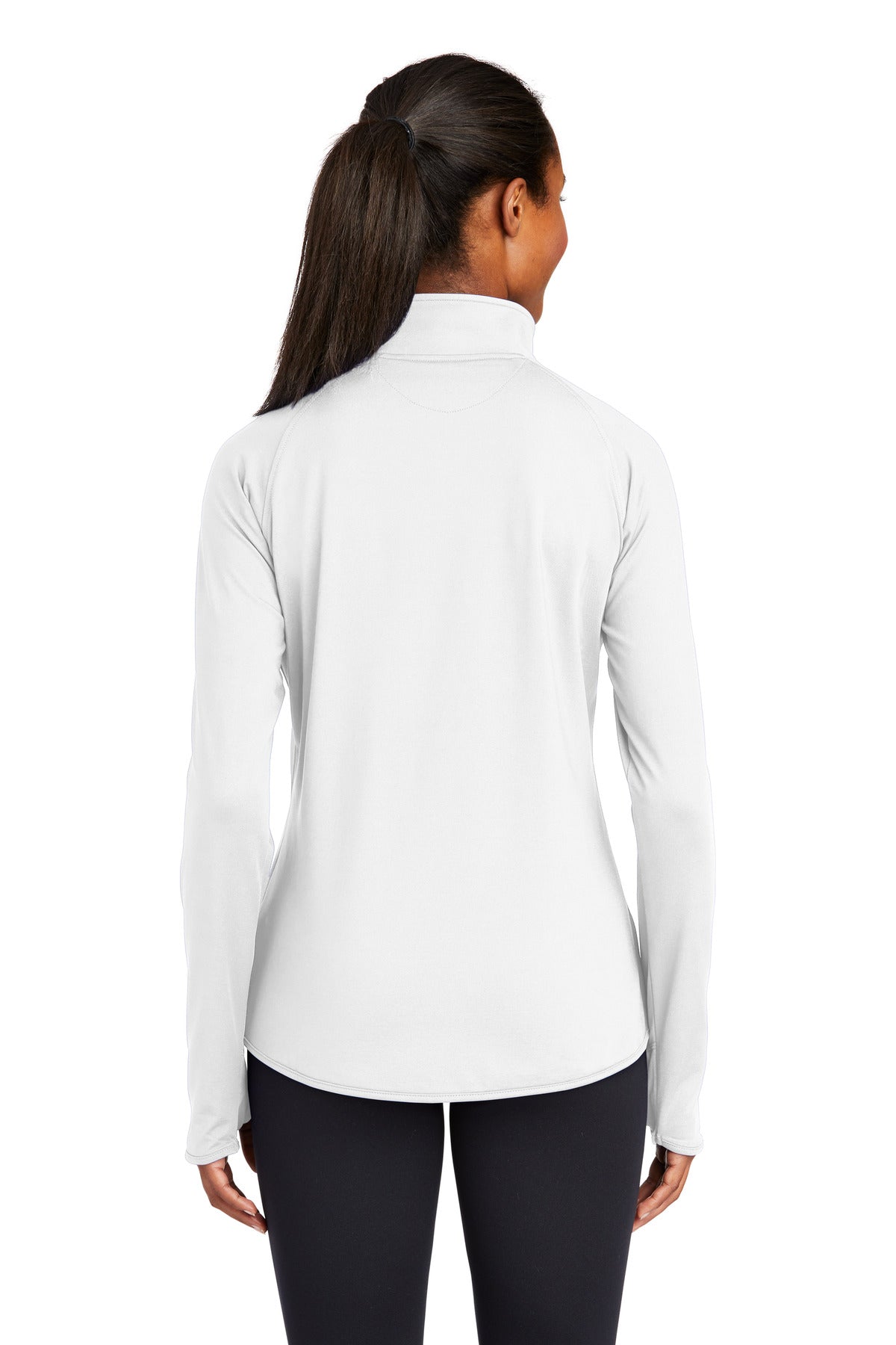 Sport-Tek Ladies Sport-Wick Stretch 1/2-Zip Pullover. LST850 1 of 2