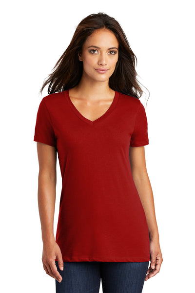 District Women's Perfect Weight V-Neck Tee. DM1170L