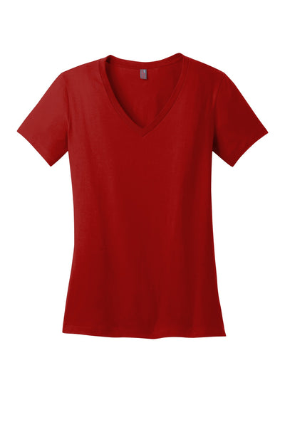 District Women's Perfect Weight V-Neck Tee. DM1170L